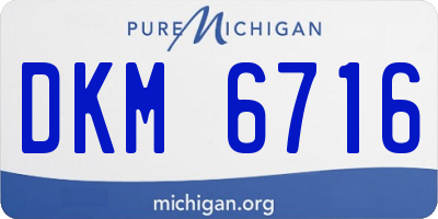MI license plate DKM6716