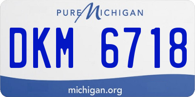 MI license plate DKM6718