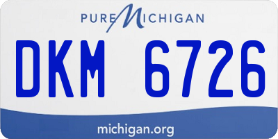 MI license plate DKM6726