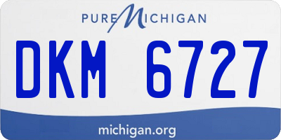 MI license plate DKM6727