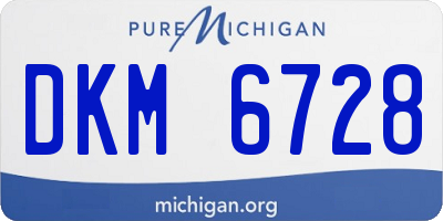 MI license plate DKM6728