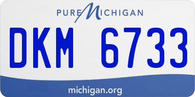 MI license plate DKM6733