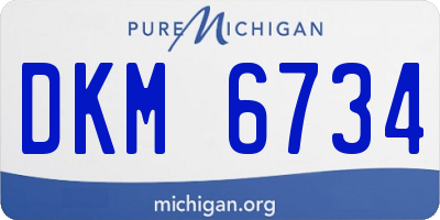 MI license plate DKM6734
