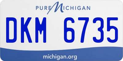 MI license plate DKM6735