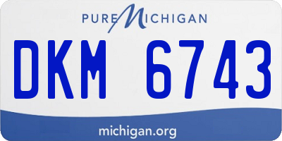 MI license plate DKM6743