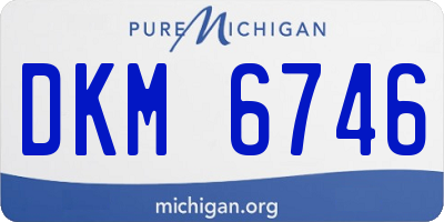 MI license plate DKM6746