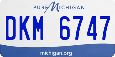 MI license plate DKM6747