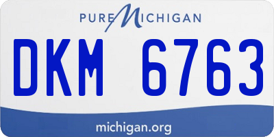 MI license plate DKM6763