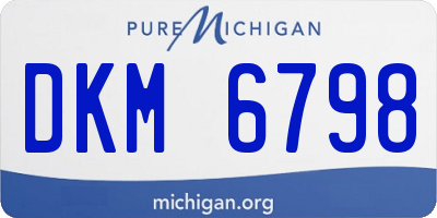 MI license plate DKM6798