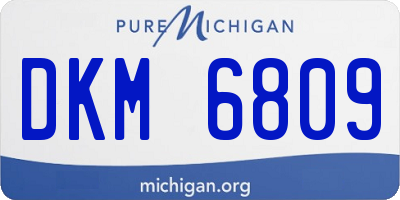 MI license plate DKM6809