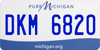 MI license plate DKM6820