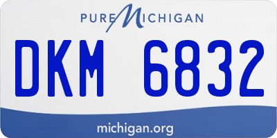MI license plate DKM6832