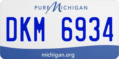 MI license plate DKM6934