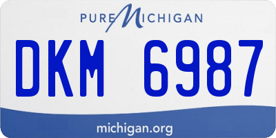 MI license plate DKM6987