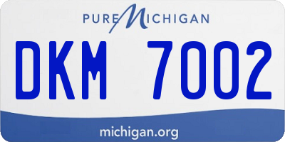 MI license plate DKM7002