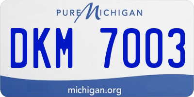 MI license plate DKM7003