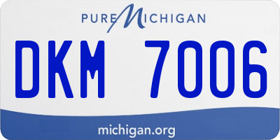 MI license plate DKM7006