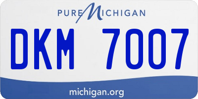 MI license plate DKM7007