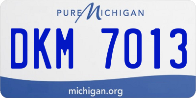MI license plate DKM7013