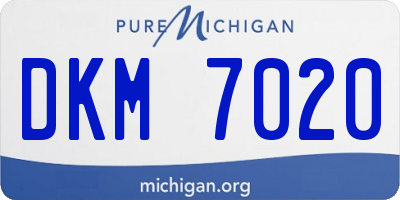 MI license plate DKM7020