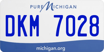 MI license plate DKM7028