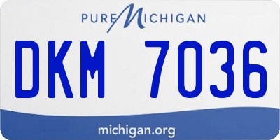 MI license plate DKM7036