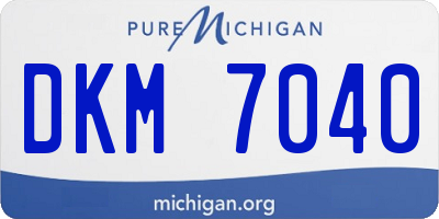 MI license plate DKM7040