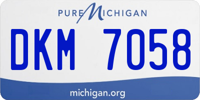 MI license plate DKM7058