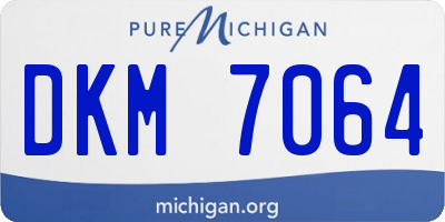 MI license plate DKM7064