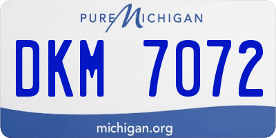 MI license plate DKM7072