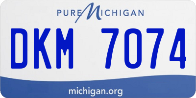 MI license plate DKM7074
