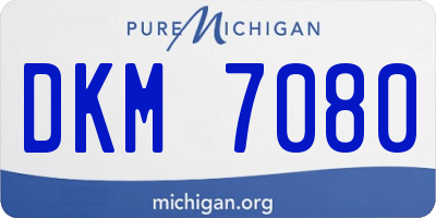 MI license plate DKM7080