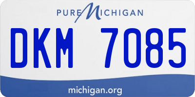 MI license plate DKM7085