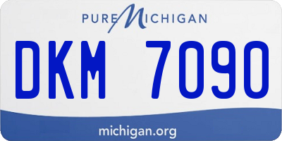 MI license plate DKM7090
