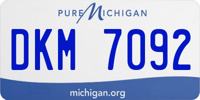 MI license plate DKM7092