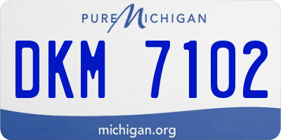 MI license plate DKM7102
