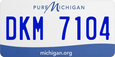 MI license plate DKM7104