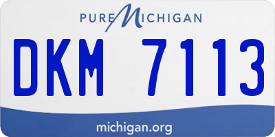 MI license plate DKM7113