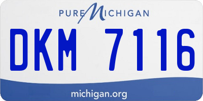 MI license plate DKM7116