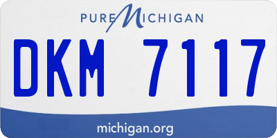 MI license plate DKM7117