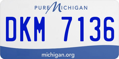 MI license plate DKM7136