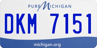 MI license plate DKM7151