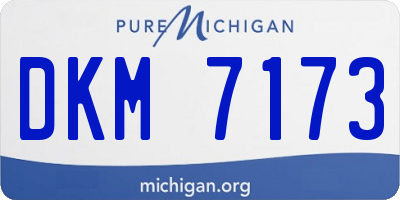MI license plate DKM7173