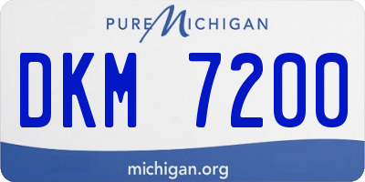 MI license plate DKM7200