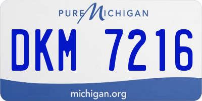 MI license plate DKM7216