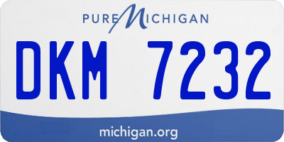 MI license plate DKM7232
