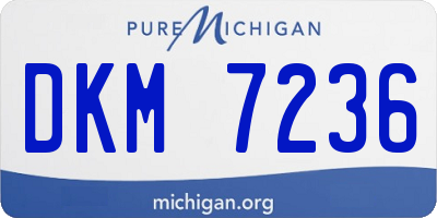 MI license plate DKM7236