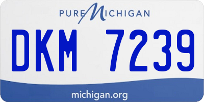 MI license plate DKM7239