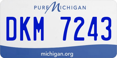 MI license plate DKM7243