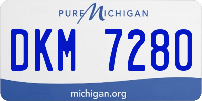 MI license plate DKM7280